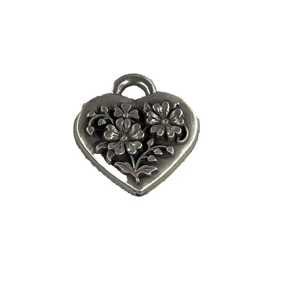 Longaberger Bouquet Flower Pewter Tie-On #78328 Vintage